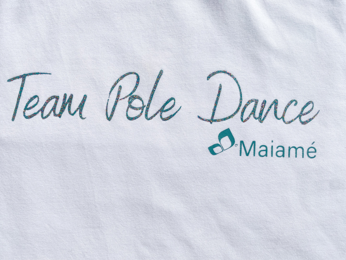 T-shirt écriture paillettes Team Pole Dance