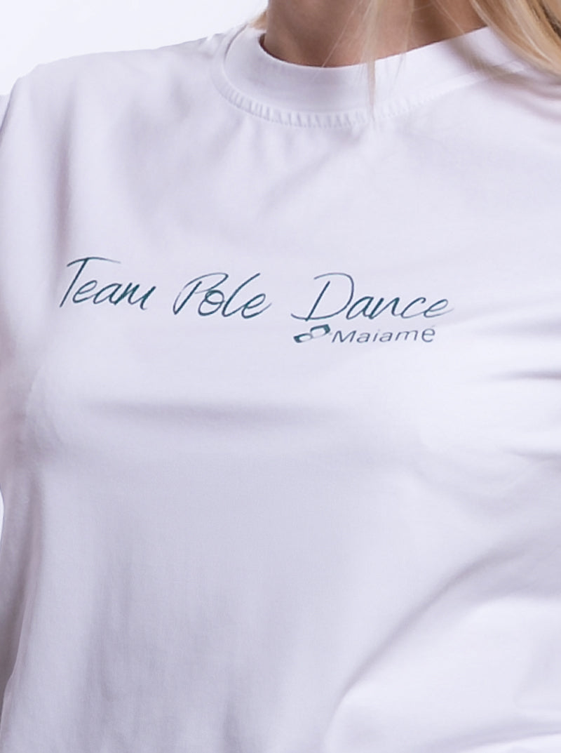 T-shirt de Pole Dance blanc Team Pole Dance Maiamé Polewear