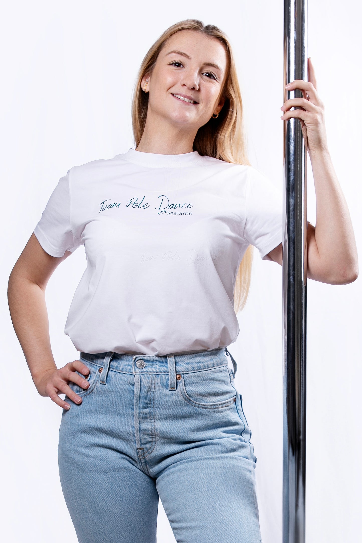 T-shirt de Pole Dance blanc Team Pole Dance Maiamé Polewear